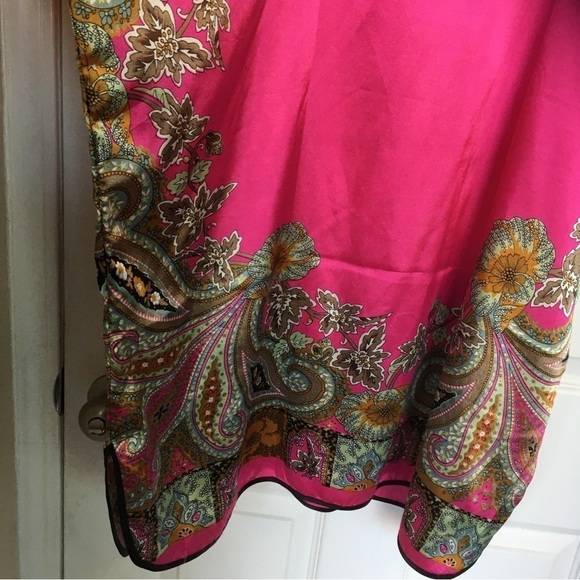 Tian Bao Gong  silk tunic large oversized pink paisley floral  Japanese brand - Picture 7 of 9